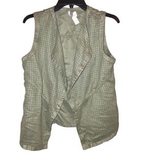 Chico’s‎ Faux Suede Open Front Vest Army Green 0